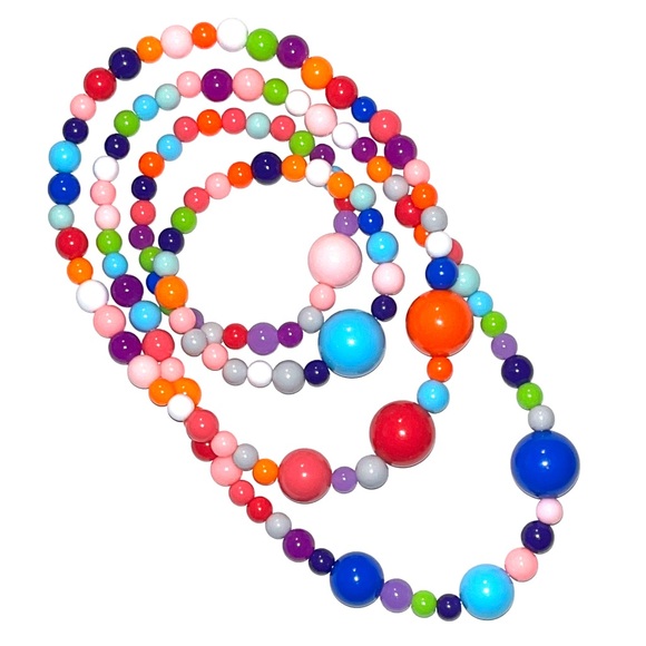 Round Kandi Jewelry Set / Chocker and Necklace with 2 Bracelets - Picture 2 of 3